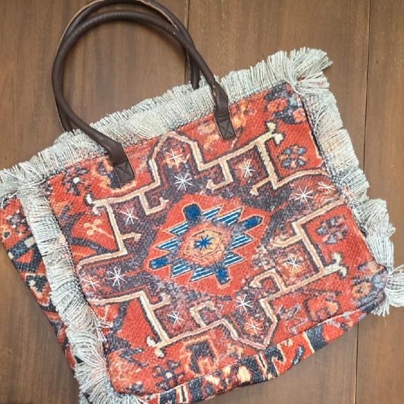 PANACHE Bohemian Fringe Tote Bag - Multicolor southwest - Picture 1 of 6